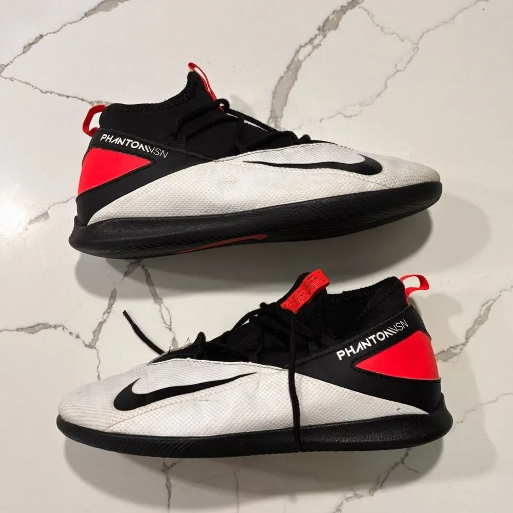 Nike Phantom | VSN Vision 2 Elite FG Crimson White Red Indoor Soccer Cleats 5.5Y
